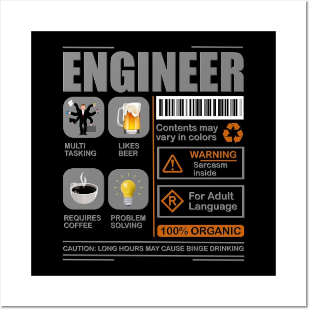 Engineer, Engineering, Engineering Gifts, Architect, Engineering Student, Civil Engineer, Mechanical Engineering, Funny Engineer, Gift For Engineer Wall Art by DESIGN SPOTLIGHT